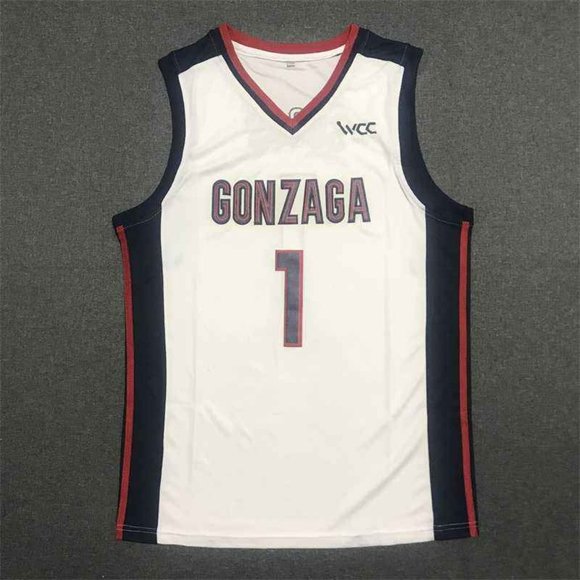 NBA Jalen Suggs Gonzaga Bulldogs University Edition #1 Jersey White & Black - Picture 1 of 5